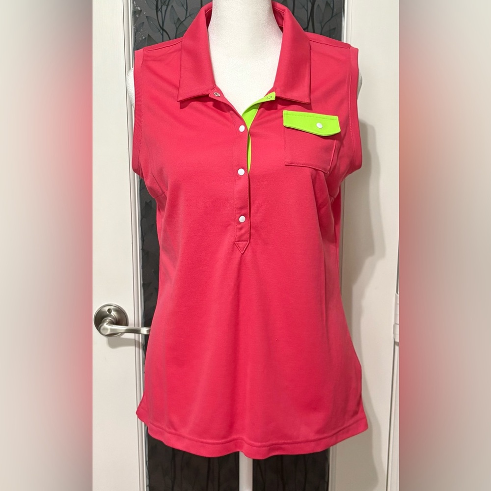 Adidas Hot Pink Knit Polo Shirt